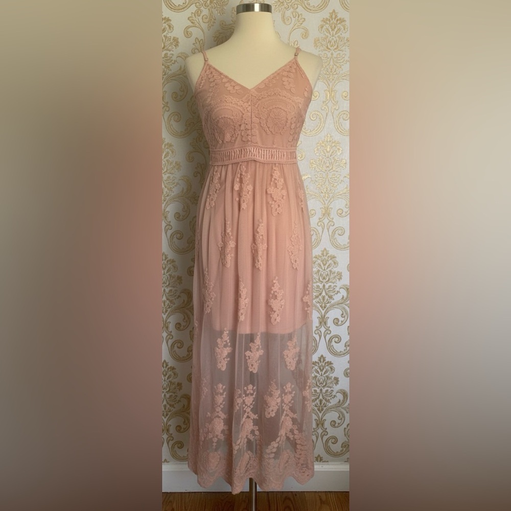 Altar'd State Pink Lace Apolonia Lace Sleeveless Summer Fairy Dress Size Small